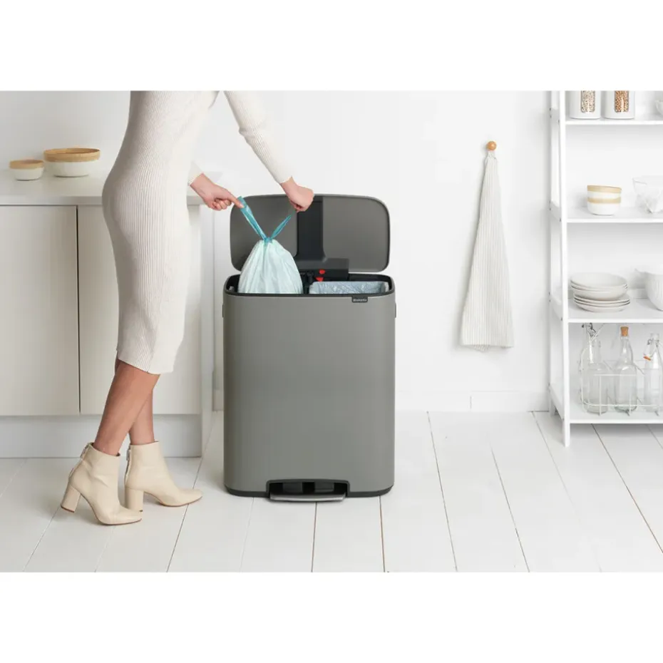 Cubo de pedal Bo 2x30 L, Mineral concrete grey