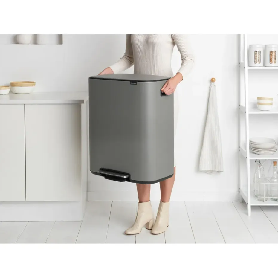 Cubo de pedal Bo 2x30 L, Mineral concrete grey