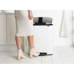 Cubo de pedal Bo 2x30 L, White