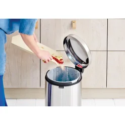 Cubo de pedal newIcon 20L, Matt steel fingerprint proof