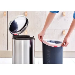 Cubo de pedal newIcon 20L, Matt steel fingerprint proof