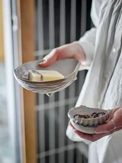 Cuenco decorativo Bakur concha 2 piezas, Beige-gris