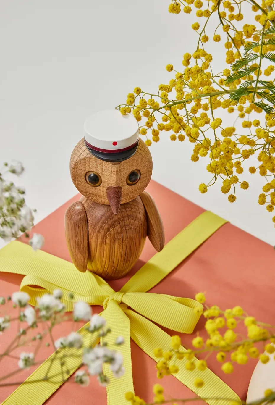 Decoración búho Clever 10 cm, Roble