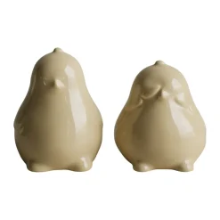 Decoración de Pascua Chubby chicken, pack de 2, Shiny yellow