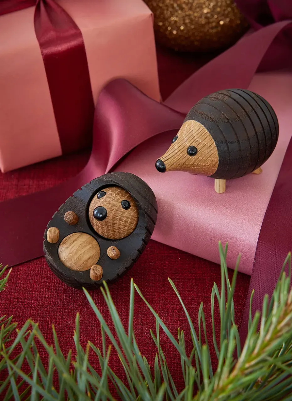 Decoración erizo Spike 4 cm, Fresno tratado térmicamente