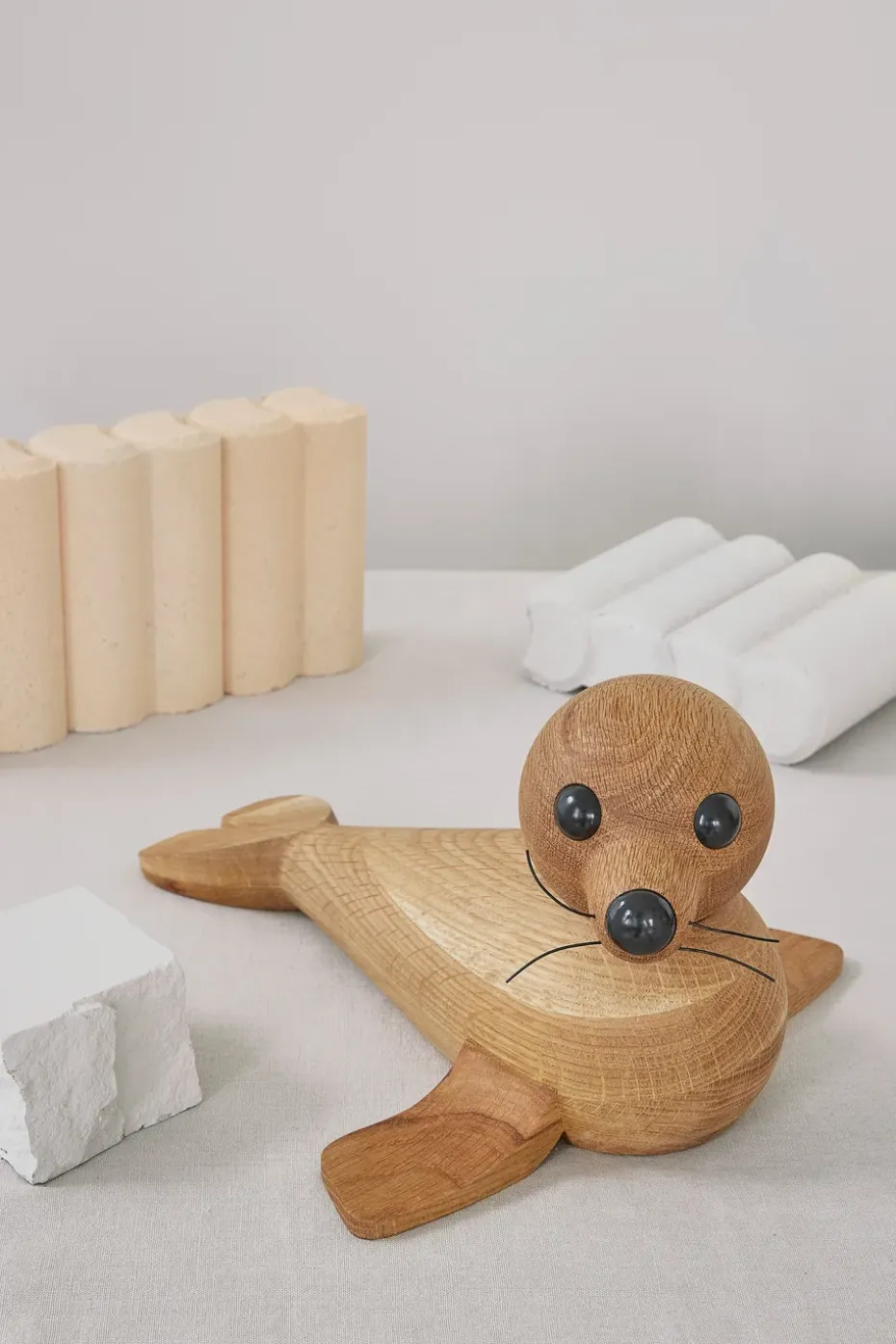 Decoración foca Anaana 17 cm, Roble