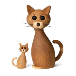 Decoración gato Lucky 42 cm, Roble-Arce