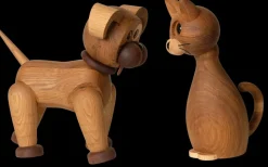 Decoración gato Lucky 42 cm, Roble-Arce