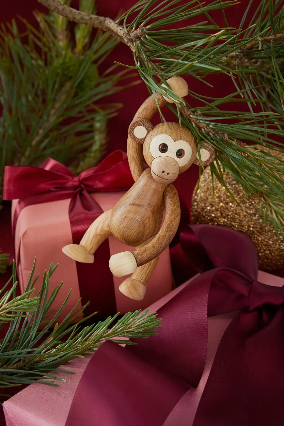 Decoración mono Jolly 11 cm, Roble