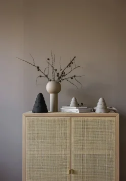 Decoración Snowy árbol de navidad 20 cm, Black