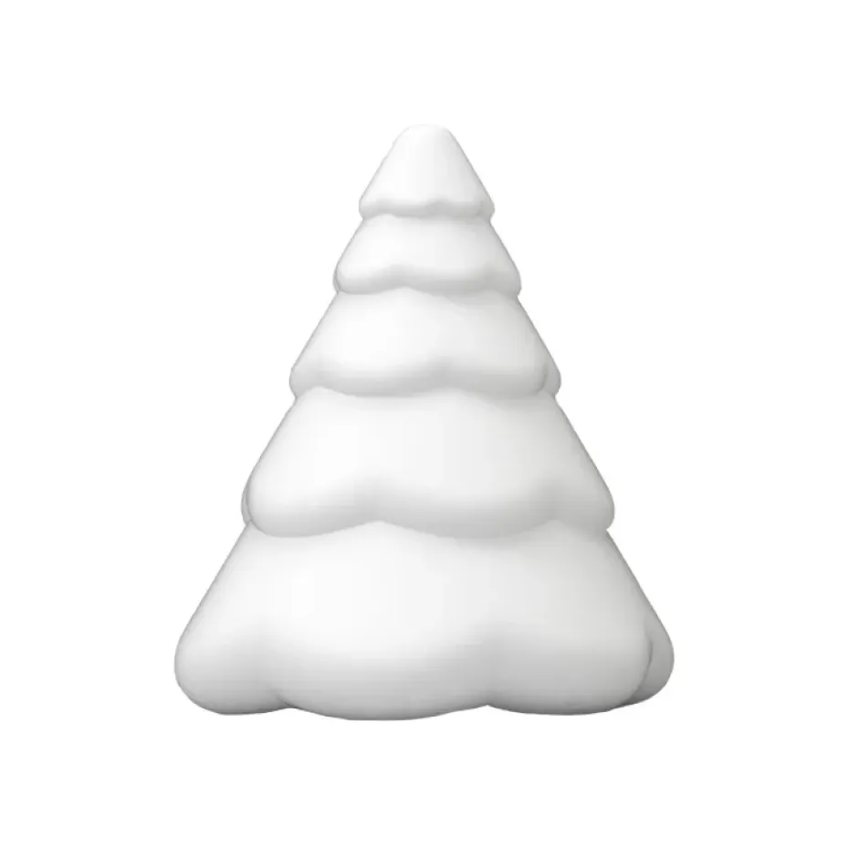 Decoración Snowy árbol de navidad 20 cm, White