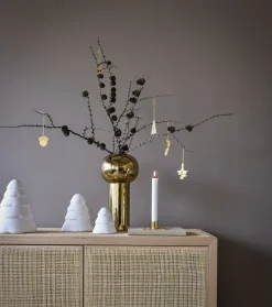 Decoración Snowy árbol de navidad 20 cm, White