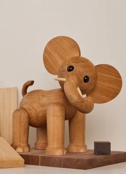 Decoración Tembo elefant 41 cm, Roble
