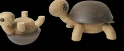 Decoración tortuga Speedy 4 cm, Roble-fresno