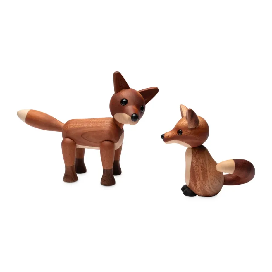 Decoración zorro Foxy 12 cm, Caoba