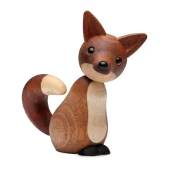 Decoración zorro Roxy 10 cm, Caoba
