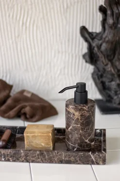 Dispensador de jabón Marble 17,5 cm, Marrón