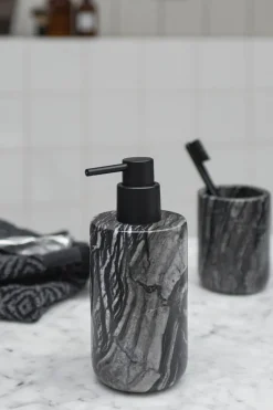 Dispensador de jabón Marble 17,5 cm, Negro-gris