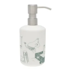 Dispensador de jabón Mumin, Hora del baño verde-blanco