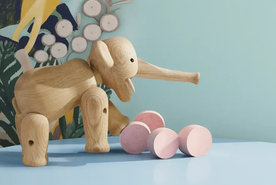 Elefante grande Kay Bojesen, Roble