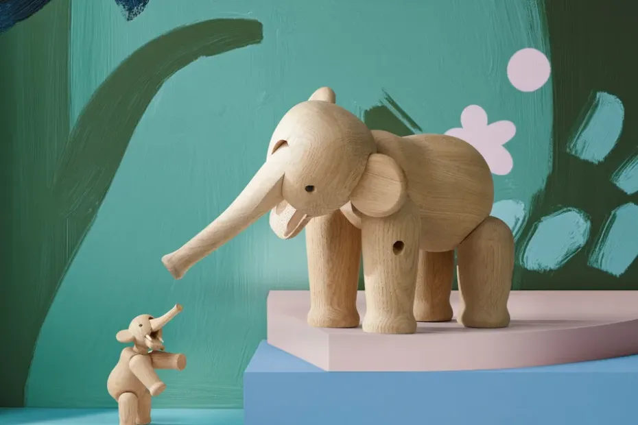 Elefante grande Kay Bojesen, Roble