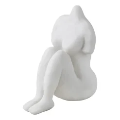 Escultura Art piece mujer sentada 14 cm, Off-white