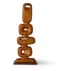 Escultura de madera tallada a mano 71 cm, Brown