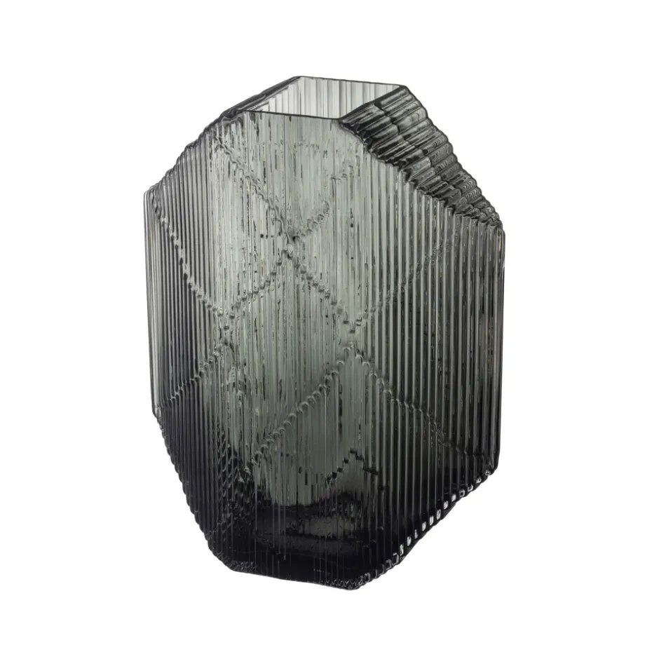 Escultura de vidrio Kartta 33,5 cm, gris oscuro