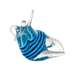 Escultura de vidrio KE Badlycka, turquesa-azul