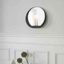 Espejo / Candelabro Glim Ø28 cm, negro