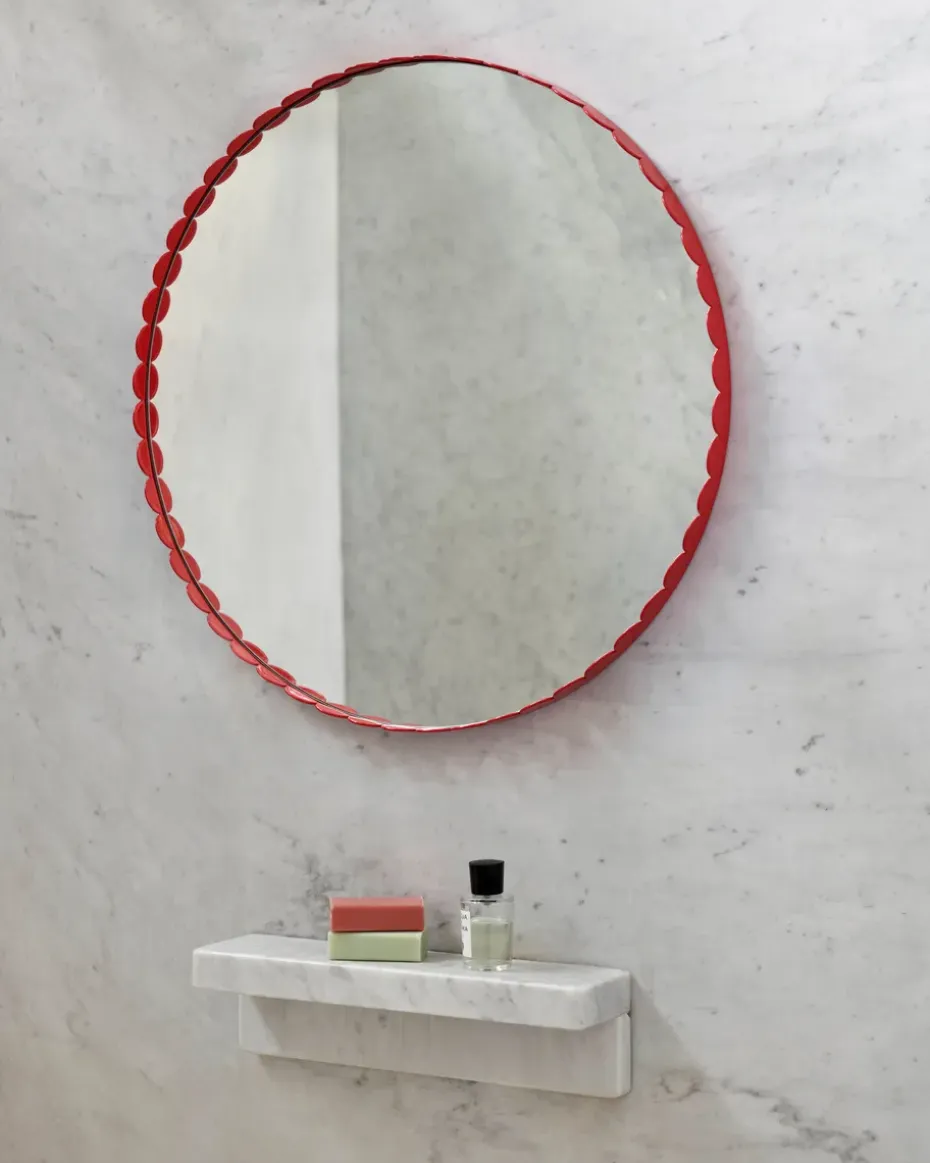 Espejo Arcs Mirror Ø60 cm, Red
