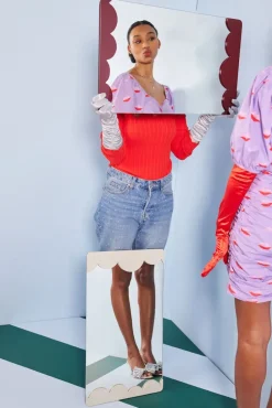 Espejo Bubbly S 40x70 cm, Beige