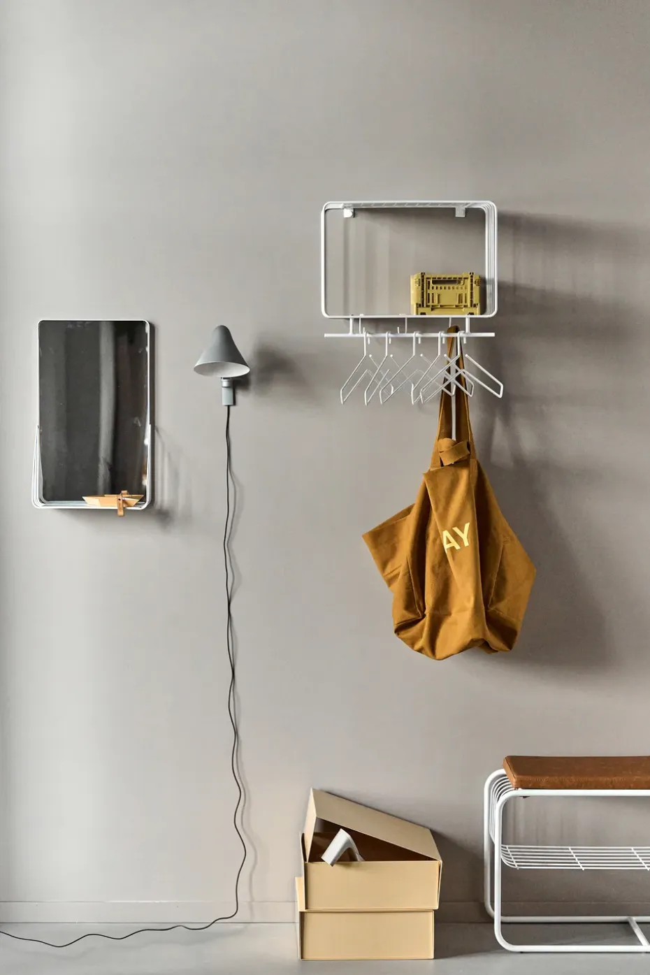 Espejo con estante Nod 30x50 cm, White