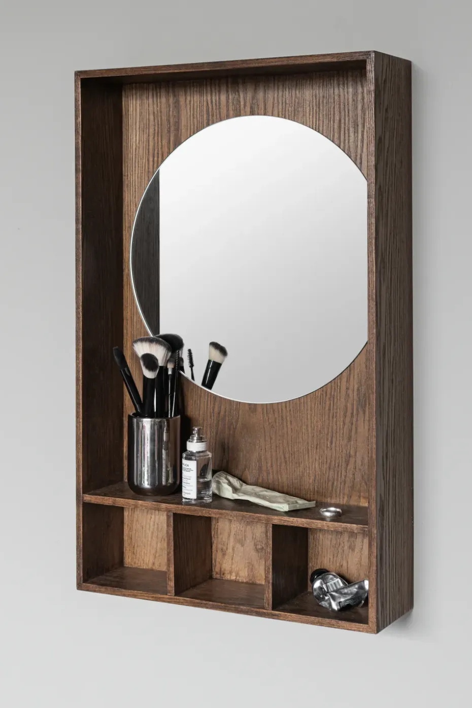 Espejo con estante Show-me large, Dark oiled