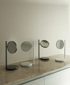 Espejo de mesa de doble cara Pose 21x39 cm, Blanco