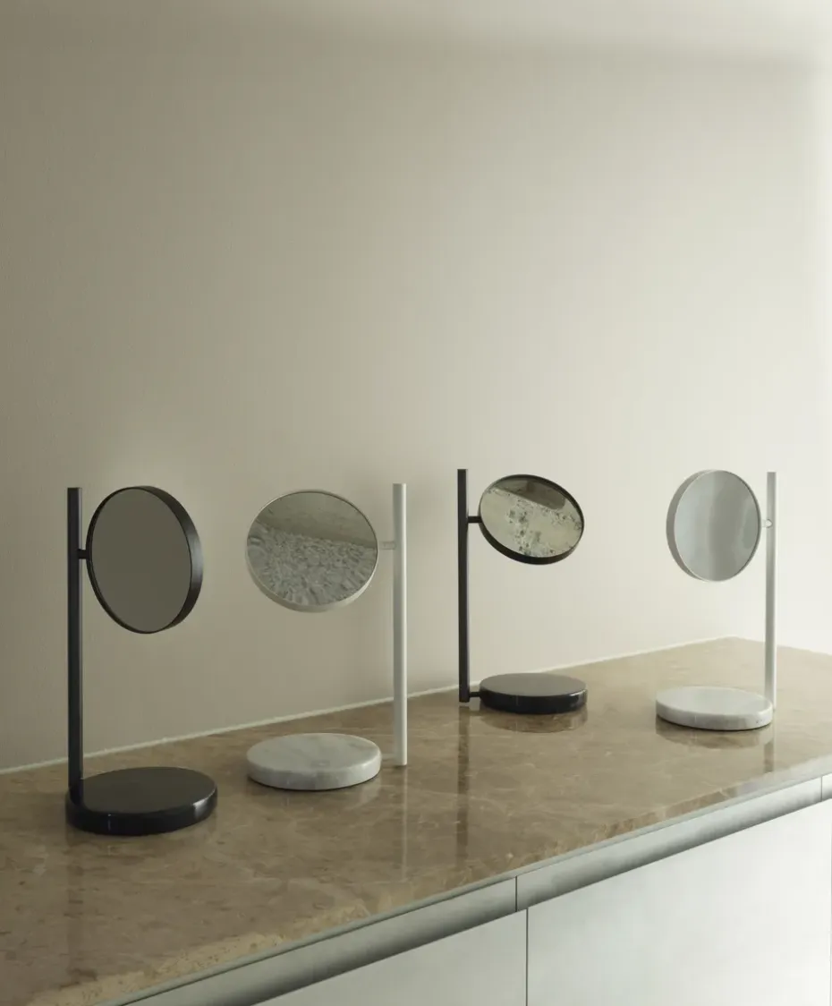 Espejo de mesa de doble cara Pose 21x39 cm, Blanco