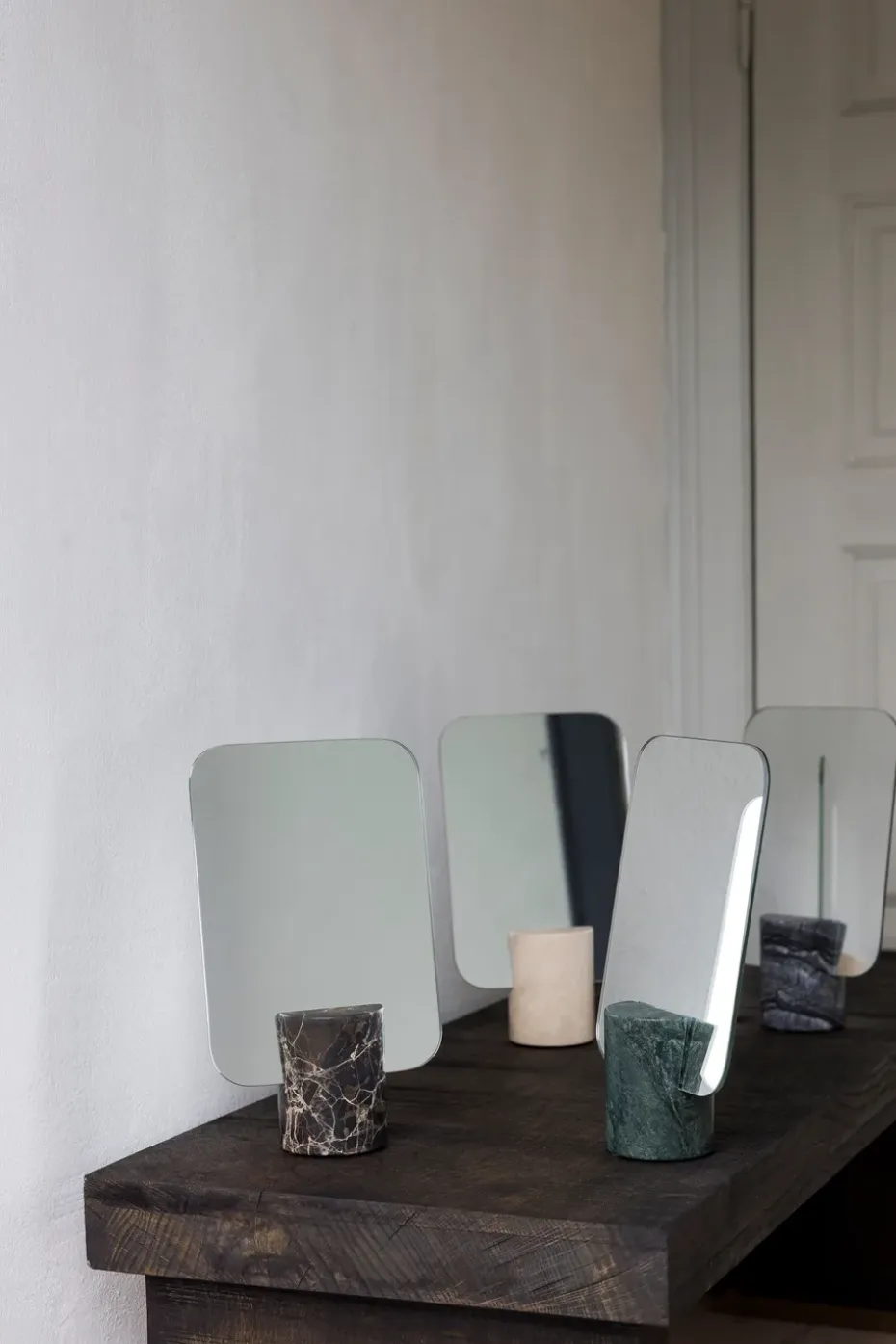 Espejo de mesa Marble, Black-grey, 30 cm