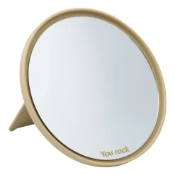 Espejo de mesa Mirror Mirror Ø21 cm, Beige