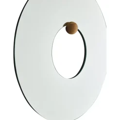 Espejo de pared Castellum Ø80 cm, Roble aceitado natural