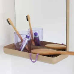 Espejo de pared con estante Design Letters, Beige