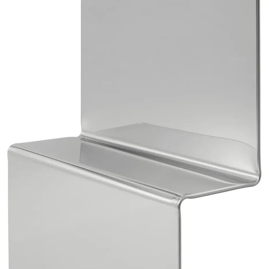 Espejo de pared Pleat, Acero pulido, 227×57 cm