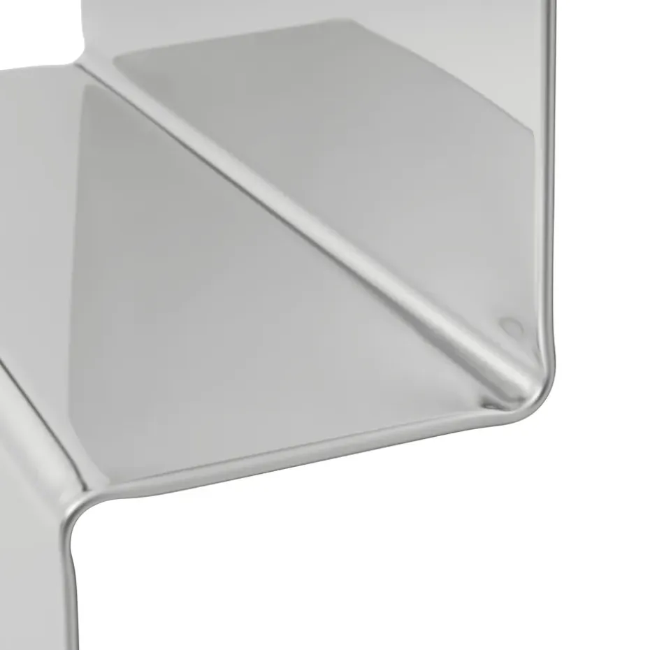 Espejo de pared Pleat, Acero pulido, 227×57 cm