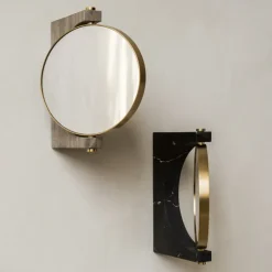 Espejo Pepe Marble, Mármol negro, colgado en pared