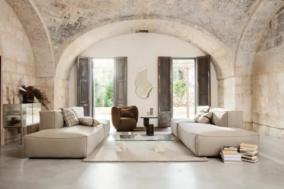 Espejo Pond large, Dark chrome