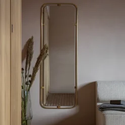 Espejo rectangular Nimbus, Polished brass