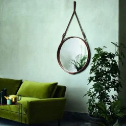 Espejo redondo Adnet Circulaire S, marrón