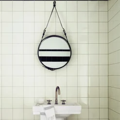 Espejo redondo Adnet Circulaire S, negro