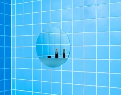 Espejo redondo Horizon, Acero inoxidable