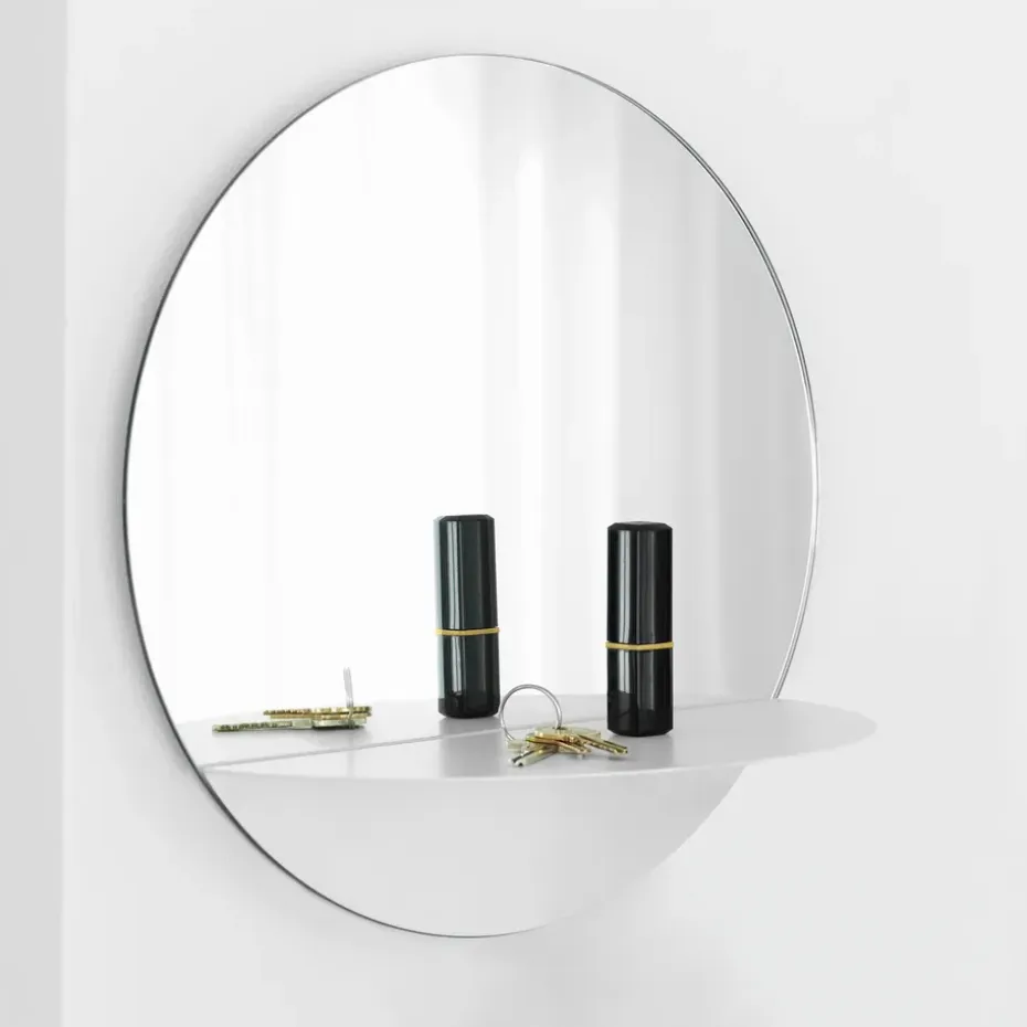 Espejo redondo Horizon, blanco