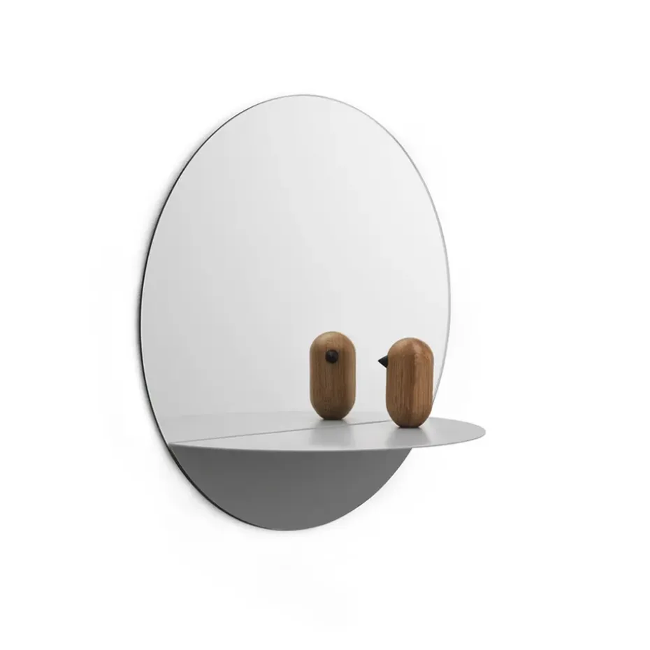 Espejo redondo Horizon, gris